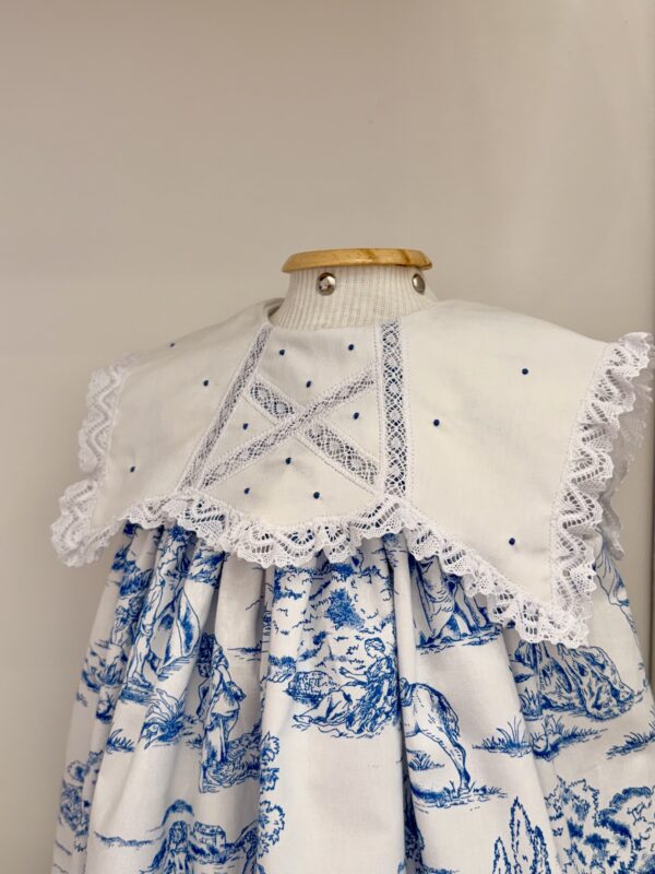 Vestido Mel Toile de Jouy Azul