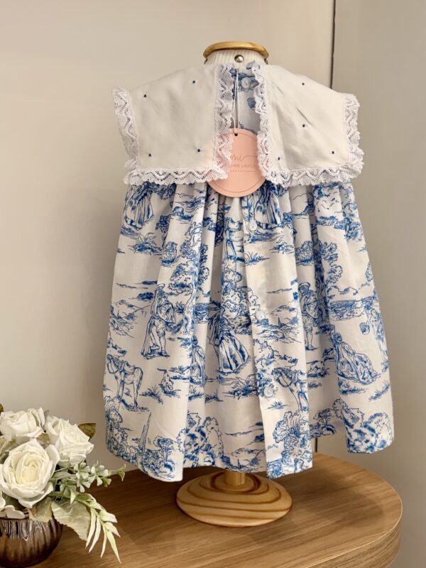 Vestido Mel Toile de Jouy Azul